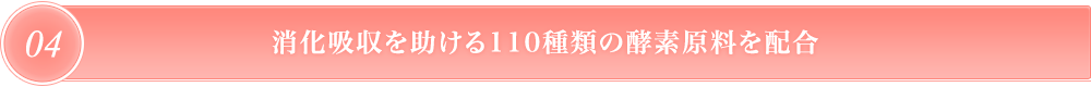 消化吸収を助ける110種類の酵素原料を配合